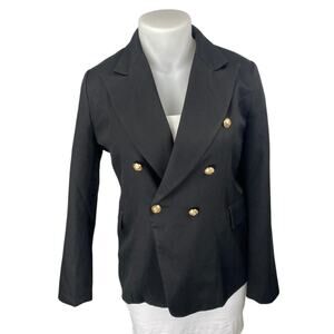 NEW Lioness Women' Black Long Sleeve Double Breasted Blazer Suit Jacket Size XXL